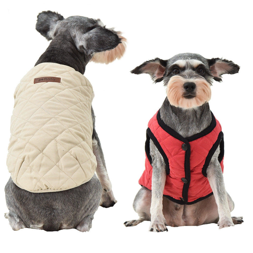 Winter Dog Plaid Brushed Pet Vest